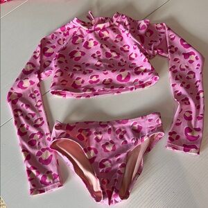 Cat & Jack Pink Cheetah Rashguard Set